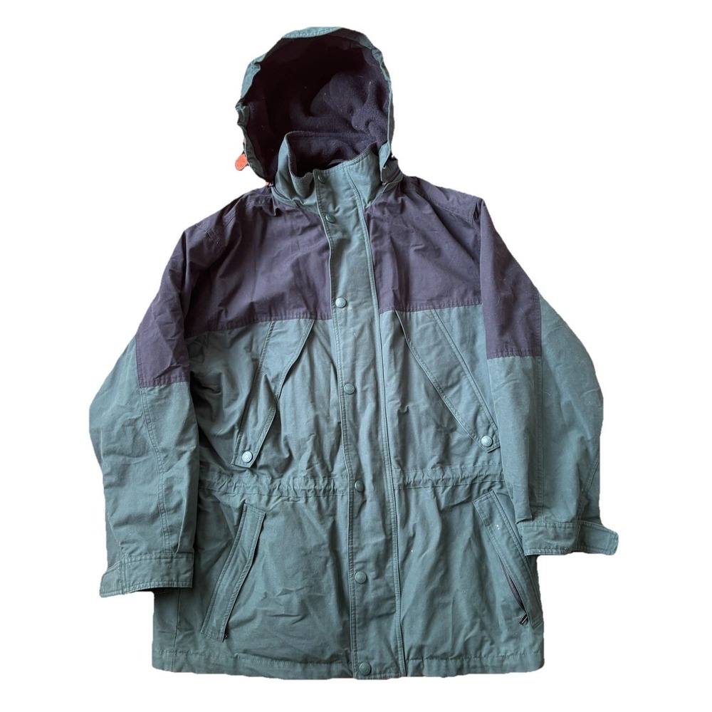 Eddie Bauer‎ Hooded Jacket Chore Barn Coat Parka Mens M Plaid Wool Lined Field
